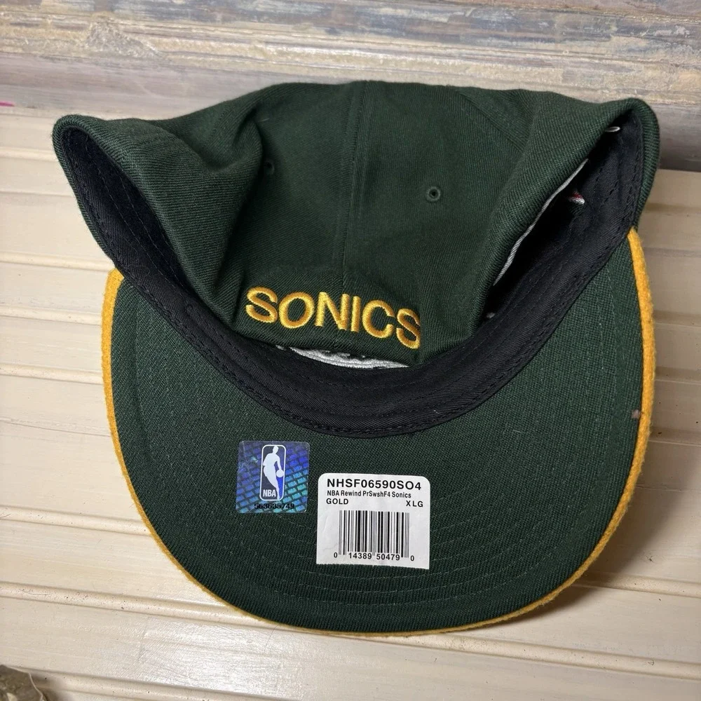 Vintage Seattle Super Sonics NBA Script Nike Fitted Hat Cap Sz 7 5/8- 7/78 Wool